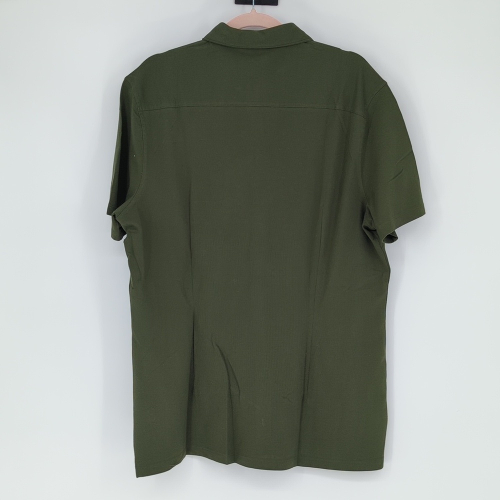 H&M Polo Collar Knit Shirt Green XL tennis prep Business casual preppy classic - Picture 2 of 5